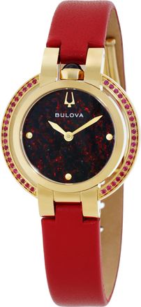 Bulova Rubaiyat Autumn Quartz Red Dial Ladies Watch 97R105