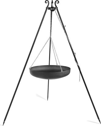 Cook King Barbecue Treppiede Da 180 Cm Con Wok In Acciaio Naturale Da 70 Cm