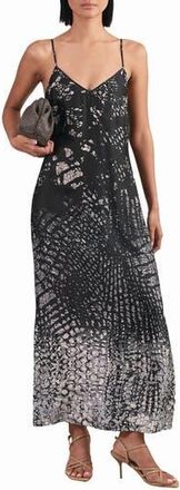 Reiss Lornie Print Maxi Slipdress in Navy at Nordstrom Rack, Size 14 Us / 18 Uk