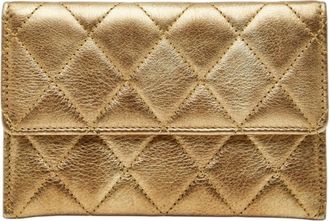 Chanel Gold Leather Coin Purse/Coin Case (Pre-Owned)