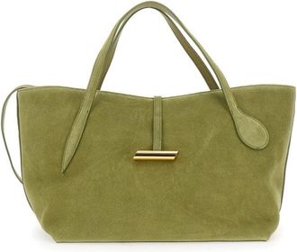 Little Liffner Petite Penne Green Handbag With Side Pocket In Leather