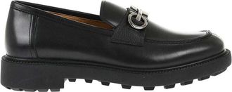 Ferragamo Black Solid Galles Loafers