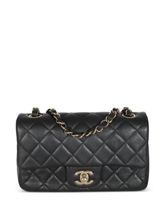 Chanel 2021-2023 mini Flap quilted-leather shoulder bag - women - Lambskin - One Size - Black