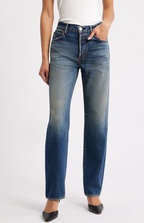 Moussy Vintage Arborwood Straight Leg Jeans in Blue at Nordstrom, Size 24