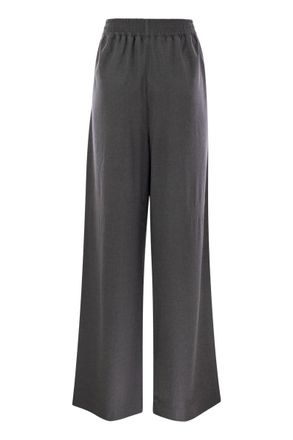 Fabiana Filippi Womens Wide Flannel Trousers - Grey Wool - Size EU 36 (Womens)