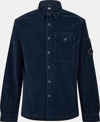 C.P. Company Mens Lens Corduroy Shirt in Ttl Eclipse 888 - Blue - Size X-Small
