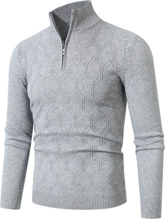 Generic Merino Wool Jumpers for Men UK Ribbed Pullover Fleece Lined Sweatshirt Smart Casual Merino Wool Sweaters Sports Leisure Workwear Lightweight Jumpers T