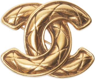 Chanel Spilla CC Mark Matelasse anni 80 - Oro