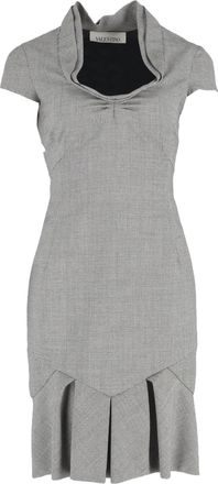 Valentino Valentino Garavani midi-jurk met patroon en korte mouwen in grijze wol