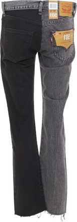VETEMENTS Levis leather patchwork denim jeans