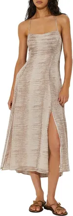 Reiss Eloise Midi Cover-Up Dress in Neutral at Nordstrom, Size 10