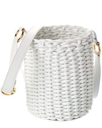 Michael Kors Julie Woven Leather Bucket Bag