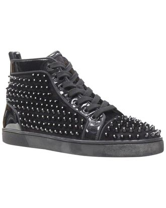 Christian Louboutin Mens Velvet Louis Velvet Studded Sneaker (Authentic Pre- Loved)