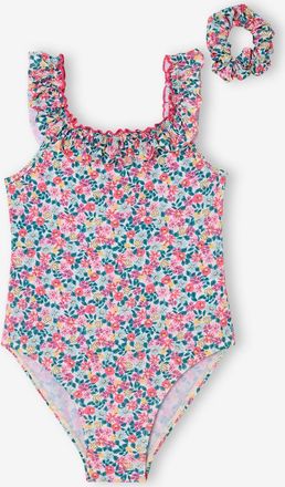 Vertbaudet Mädchen Badeanzug mit Blumenprint pfirsich