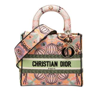 Dior Pre-owned Dior Medium Embroidered Canvas In Lights Lady D Lite Ladies JP4911GSFV0DJLEE