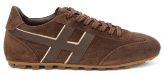 Hogan Suede with Signature H-Stripes Sneaker - Brown