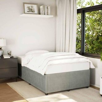 vidaXL Giroletto senza Materasso Grigio Chiaro 120x190 cm Velluto - Vidaxl