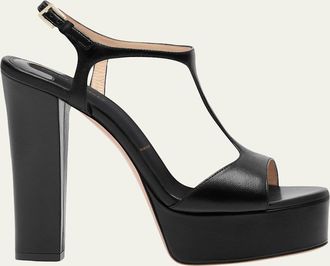 Tom Ford 130mm Angelina Leather Platform Sandals