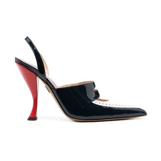 Thom Browne Pumps, female, Black, Size: 6 US Curved-Heel 120mm Leather Pumps
