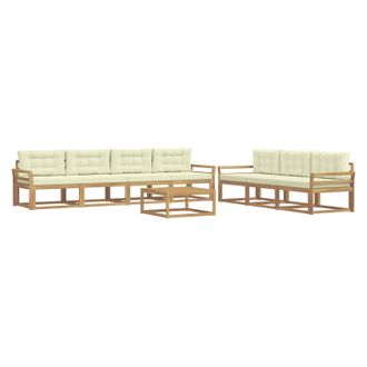 vidaXL Set Di Divani Da Esterno 7 Pz Bianco E Crema Vidaxl