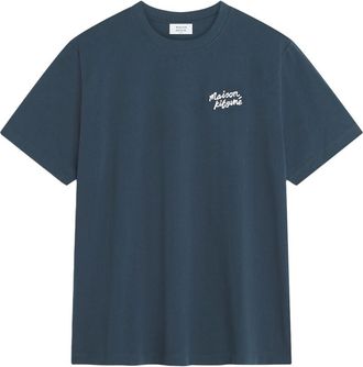 Maison Kitsun&eacute; Navy Blue Cotton T-Shirt