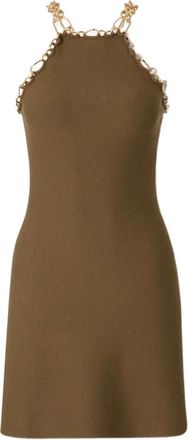 Cult Gaia Prati chain-embellished mini dress - women - Nylon/Viscose - M - Brown