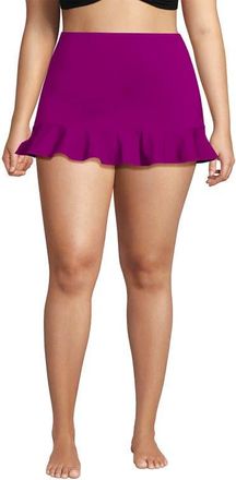 Lands End Ruffle Hem Mini Swim Skirt in Crimson Rose at Nordstrom, Size 24W