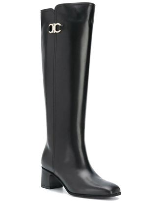 Ferragamo Gancini Leather Knee-High Boot