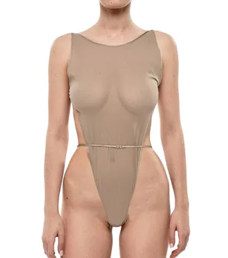 Saint Laurent Beige Solid Swimwear