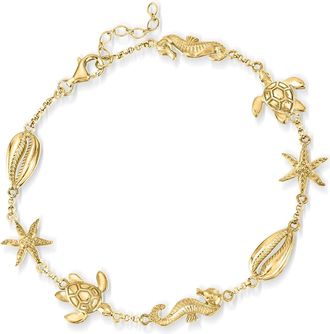 Ross-Simons 18kt Gold Over Sterling Sea Life Anklet