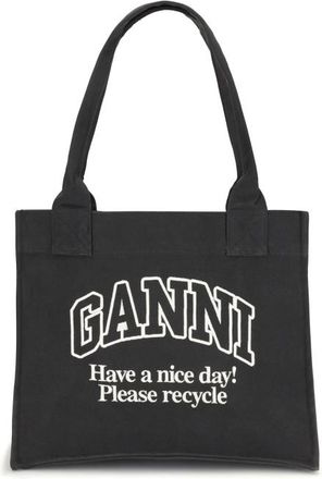 Ganni Logo Canvas Tote Bag