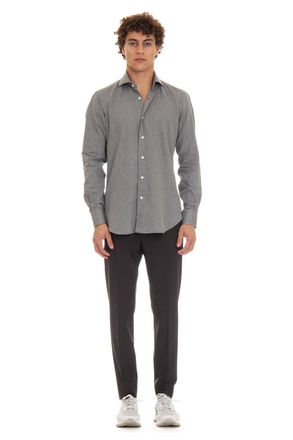 Barba Light Flannel Micro Resca Cotton Shirt