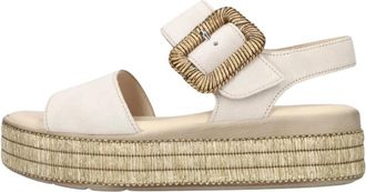 Gabor Plateau Sandal 562 - Dames - Sandalen - Beige - 37 1/2 EU - Leer - Schoenen
