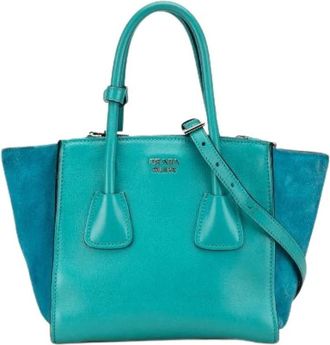 Prada Pre-owned Handbags, female, Blue, Size: ONE SIZE Pre-owned Vintage Leather Handbag