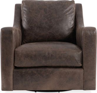 Bernhardt Ventura Leather Swivel Chair