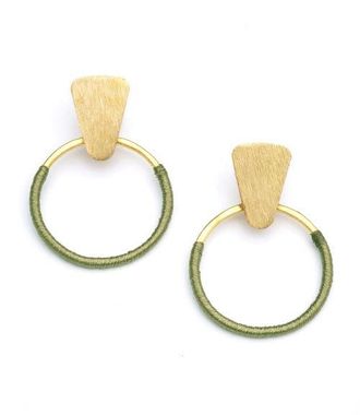 Matr Boomie Kaia Hoop Earrings in Olive Green at Nordstrom