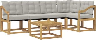 vidaXL Conjunto De Sof&aacute;s De Exterior 6 Uds. Blanco Y Gris Claro Vidaxl