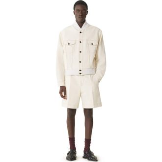 Lanvin Teddy Jacket In Denim in White, Beige at Nordstrom, Size X-Large Eu