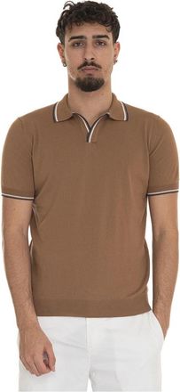 Gran Sasso Katoenen poloshirt met korte mouwen - Heren - Polos - Bruin - 3XL - Katoen - Tops