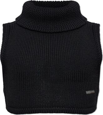 Dsquared2 Gilet a collo alto in lana - - Knitwear - Uomo - Nero - ONE SIZE