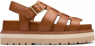 Clarks Bruine Twist Dames Sandaal - Dames - Sandalen - Bruin - 41 EU - Leer - Schoenen