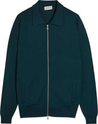 John Smedley Alston zip-fastening cardigan - Green