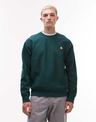 Carhartt Work in Progress American Script - Felpa verde