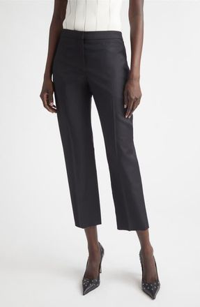 Alexander McQueen Wool Cigarette Trousers in Black at Nordstrom, Size 10 Us