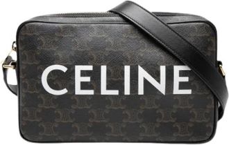 Celine Pre-owned Vintage Canvas Crossbody Bag - Dames - Vintage Schoudertas - Bruin - ONE Size - Leer - Vintage