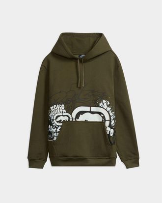 Ecko Graffiti Across the City Hoodie in Sage Green at Nordstrom, Size X-Large