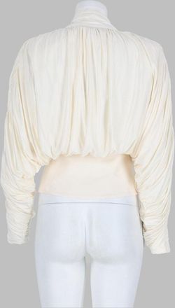 Self Portrait Tied Collar Jersey Blouse - Ivory