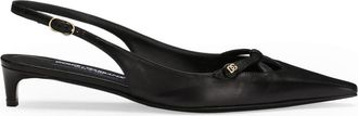 Dolce & Gabbana DNA 30mm slingback pumps - women - Calf Leather/Lambskin/Lambskin/Goat Skin - 39.5 - Black