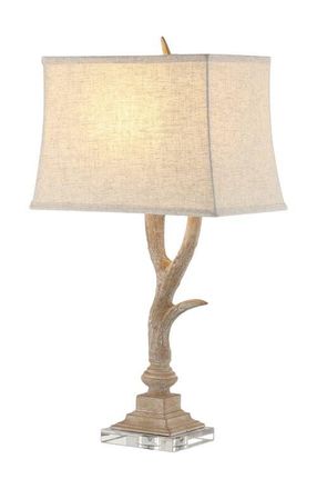 Jonathan Y Designs Antler 29.5 Rustic Resin/Crystal LED Table Lamp in Beige at Nordstrom