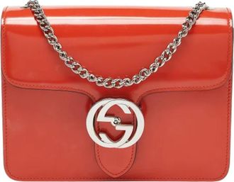 Gucci Pre-owned Leather gucci-bags - Dames - Vintage Schoudertas - Oranje - ONE Size - Vintage